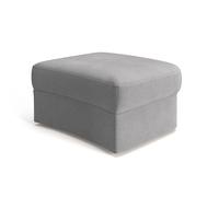 CAVADORE Tabouret Jawa - Pouf rembourré près du Sol en Forme de Rein - Idéal comme Repose-Pieds ou siège - Compatible avec l'ensemble Jawa - 84 x 43 x 70 cm - Microfibre - Gris Moyen