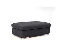 CAVADORE Tabouret rembourré Valerie en Cuir véritable avec Pieds en métal - Repose-Pieds en Cuir véritable - 102 x 43 x 68 cm - Noir