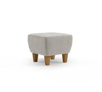 CAVADORE Vida Tabouret rembourré avec Pieds en Bois de chêne Massif 52 x 46 x 52 cm Blanc Naturel