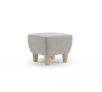 CAVADORE Vida Tabouret rembourré avec Pieds en Bois de hêtre Massif 52 x 46 x 52 cm Blanc Naturel