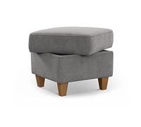 CAVADORE Wyk Tabouret de Rangement en Tissu Chenille Gris 58 x 48 x 58 cm