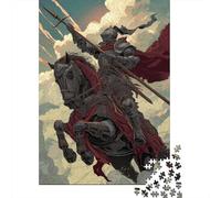 Cavalerie Médiévale Puzzle 1000 Pièces Adultes Prince Consort Puzzle en Bois DIY Cadeau Amusement Collection d'art pour L'accrocher Une Fois L'assemblage Terminé Multi-Colour 1000pcs (75x50cm)
