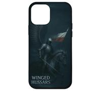 Cavalerie Polonaise Hussards ailés - Chevalier Armure Noire avec Drapeau Coque pour iPhone 12 Mini