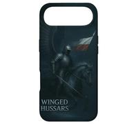 Cavalerie Polonaise Hussards ailés - Chevalier Armure Noire avec Drapeau Coque pour iPhone Air