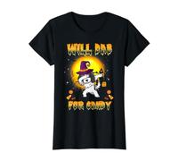 Cavalier Dabbing Dog Will Dab for Candy Funny Halloween T-Shirt Graphique avec Valeur, Femme, Noir, XL