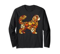 Cavalier de Citrouille d'automne King Charles Spaniel Thanksgiving Manche Longue