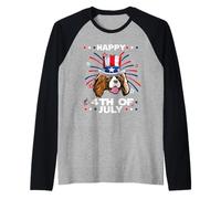 Cavalier Dog 4th of July Patriotic American Dogs Lovers Manche Raglan