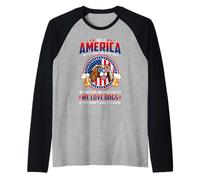 Cavalier Dog This America We Love Dogs 4th of July Manche Raglan