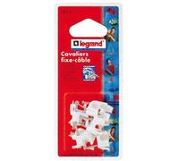 Cavalier fixe-câble - LEGRAND - Multifix - D: 7 à 10 mm - Blanc - Lot de 20