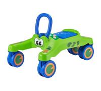 Cavalier interactif pour enfant - Roues pivotantes à 360° - Clakson et compartiment de rangement - Vert/bleu