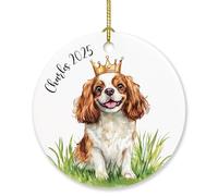 Cavalier King Charles Christmas Hanging avec Ficelle Sapin Décoration D'Ornement De Noël Céramique Décoration De Noël À Suspendre