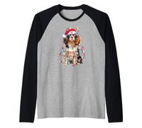 Cavalier King Charles Épagneul Chien de Noël Lumières de Noël Chien Manche Raglan