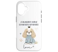 Cavalier King Charles Épagneul Dog Love Cute Puppy Crown Coque pour iPhone 16