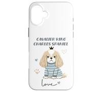 Cavalier King Charles Épagneul Dog Love Cute Puppy Crown Coque pour iPhone 16 Plus