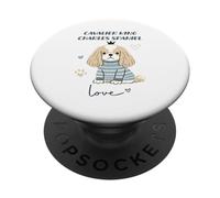 Cavalier King Charles Épagneul Dog Love Cute Puppy Crown PopSockets PopGrip Adhésif