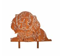Cavalier King Charles épagneul rouille décoration chien figurine rouille jard...