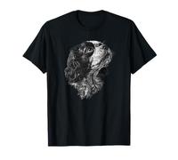 Cavalier King Charles Épagneul Visage Chien Homme Femme Noir Blanc T-Shirt