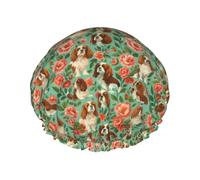 Cavalier King Charles Et Fleurs Épanouies Bonnet De Douche Femme Confortable Bonnet De Douche Élastique Charlotte Cheveux Pour Natation Quotidien Hôtel