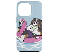 Cavalier King Charles Flotteur de Piscine Flamant Rose Fête d'été Coque pour iPhone 13 Pro