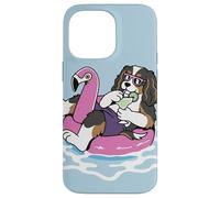 Cavalier King Charles Flotteur de Piscine Flamant Rose Fête d'été Coque pour iPhone 14 Pro Max