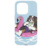 Cavalier King Charles Flotteur de Piscine Flamant Rose Fête d'été Coque pour iPhone 15 Pro