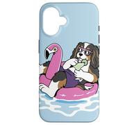 Cavalier King Charles Flotteur de Piscine Flamant Rose Fête d'été Coque pour iPhone 16