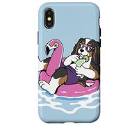 Cavalier King Charles Flotteur de Piscine Flamant Rose Fête d'été Coque pour iPhone X/XS