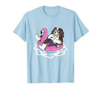 Cavalier King Charles Flotteur de Piscine Flamant Rose Fête d'été T-Shirt