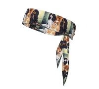 Cavalier King Charles Noir doré, Bandeau de Sport à Nouer derrière la tête, Bandeau Multi-usages pour Hommes et Femmes