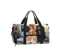 Cavalier King Charles Noir doré,Sac de Sport bandoulière à Main, Sac de Voyage Grande capacité pour Femmes et Hommes