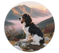 Cavalier King Charles Spaniel 1000 Pièces Casse-tête animal de compagnie chien Puzzles Circulaires Pour Adultes Et Enfants Classiques L'art De La Décoration Moderne Décompression 1000pcs (67.5x67.5cm)