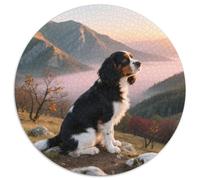 Cavalier King Charles Spaniel 1000 Pièces Casse-tête animal de compagnie chien Puzzles Circulaires Pour Adultes Et Enfants Classiques L'art De La Décoration Moderne Décompression 1000pcs (67.5x67.5cm)