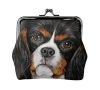 Cavalier King Charles Spaniel, Chien à Offrir,Porte-Monnaie en Cuir PU, Petit Portefeuille, Pochette à Monnaie avec Fermoir Baiser