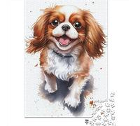 Cavalier King Charles Spaniel Chien Mignon Puzzle 1000 Pièces Papier Puzzle pour Adultes Décoration Détente Cadeau Famille 38x26cm/1000pcs