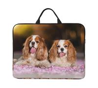 Cavalier King Charles Spaniel Chiens Blancs Bruns,Housse pour Ordinateur Portable 14 Pouces, Sacoche pour Ordinateur Portable, Mallette avec poignée