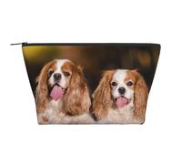 Cavalier King Charles Spaniel Chiens Blancs Bruns, Trousse de Toilette Trousse de Maquillage Sac à cosmétiques Trousse de Toilette de Voyage Portable
