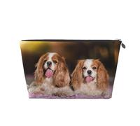 Cavalier King Charles Spaniel Chiens Blancs Bruns, Trousse de Toilette Trousse de Maquillage Sac à cosmétiques Trousse de Toilette de Voyage Portable
