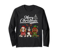 Cavalier King Charles Spaniel Christmas Reindeer Elf Santa Manche Longue