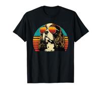 Cavalier King Charles Spaniel Dad Sunset Retro Dog Lover pour Hommes T-Shirt