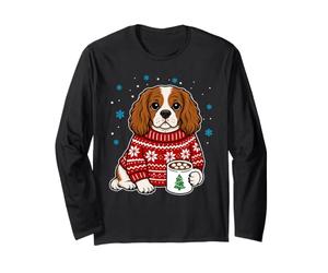 Cavalier King Charles Spaniel de Noël Amusant Cavalier Manche Longue