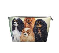 Cavalier King Charles Spaniel doré Noir, Trousse de Toilette Trousse de Maquillage Sac à cosmétiques Trousse de Toilette de Voyage Portable