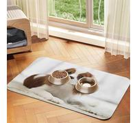 Cavalier King Charles Spaniel Épagneul Brun,Tapis d'alimentation pour Animaux de Compagnie, Sets de Table en Cuir PU pour Chats et Chiens,40x60cm