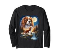 Cavalier King Charles Spaniel Howling to The Moon Meme Funny Manche Longue