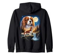 Cavalier King Charles Spaniel Howling to The Moon Meme Funny Sweat à Capuche