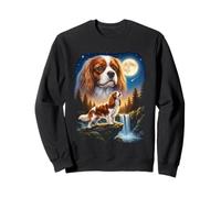 Cavalier King Charles Spaniel Howling to The Moon Meme Funny Sweatshirt