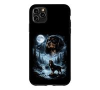 Cavalier King Charles Spaniel Howling to The Moon, Style rétro des années 90 Coque pour iPhone 11 Pro Max