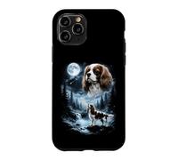 Cavalier King Charles Spaniel Howling to The Moon, Style rétro des années 90 Coque pour iPhone 11 Pro