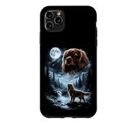 Cavalier King Charles Spaniel Howling to The Moon, Style rétro des années 90 Coque pour iPhone 11 Pro Max