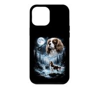 Cavalier King Charles Spaniel Howling to The Moon, Style rétro des années 90 Coque pour iPhone 12 Pro Max