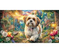 Cavalier-King-Charles-Spaniel-in-Wicker-Chair Papier recyclé Puzzle 1000 pièces Défi de Jeu éducatif Cadeau Amusant & Activité Maison Idée Cadeau Parfaite pour Femmes et Hommes 38x26/1000 pièces
